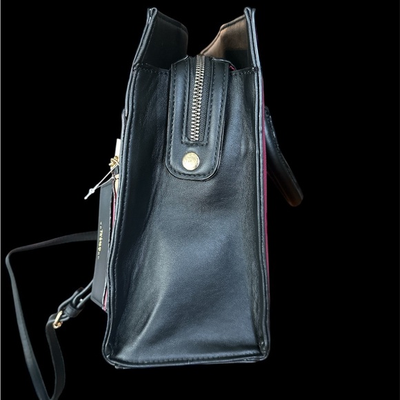 NWT Trina Turk - Wine/Tan; Double Handle/Cross Body Purse with Card Holder - Picture 8 of 10